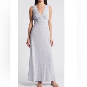 Treasure & Bond Floral Maxi Dress Floral in‎ Purple- Ivory Little Paris Size XS